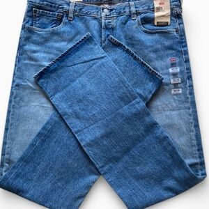 NWT Levi’s 501 Stretch Blue Jeans Men’s Size 38x36 Straight Leg Denim